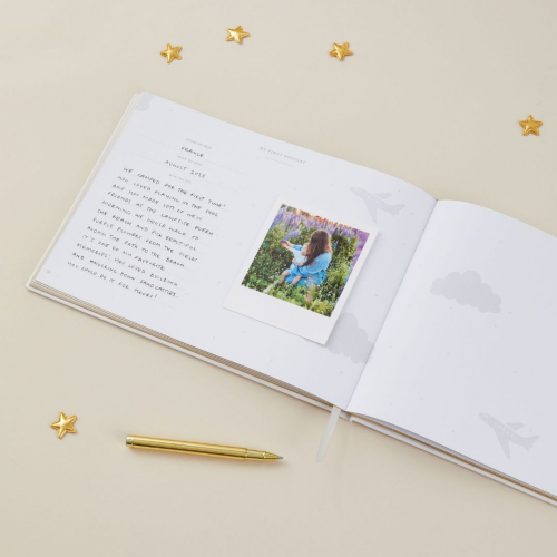 blush and gold invulboek my baby journal - ivory