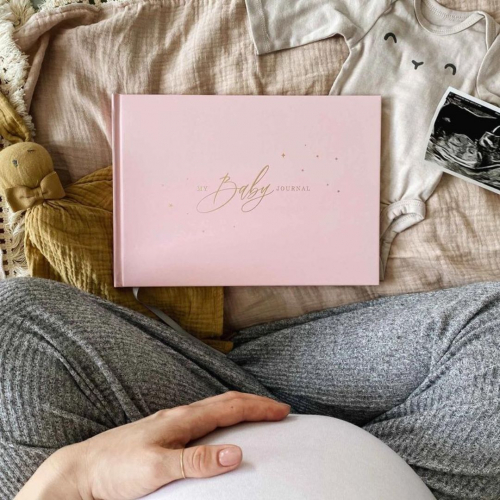 blush and gold invulboek my baby journal - blush 