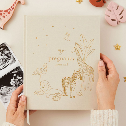 blush and gold invulboek my pregnancy journal - safari