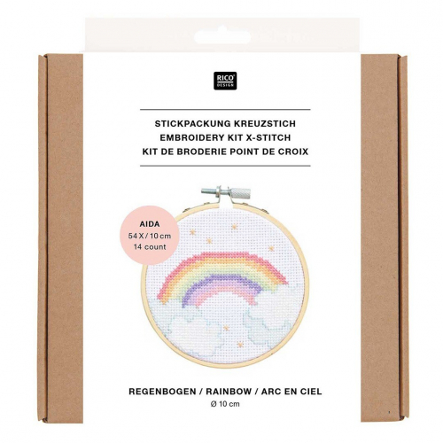 borduurring met garen - regenboog Ø 10 cm