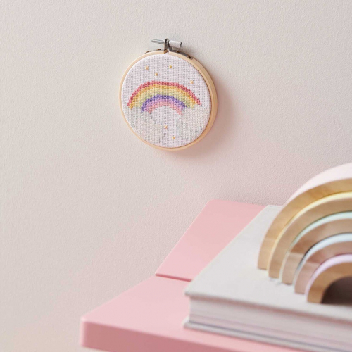 borduurring met garen - regenboog Ø 10 cm