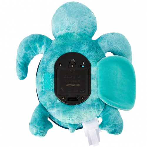 cloud.b knuffelschildpad met nachtlamp en geluid - aqua