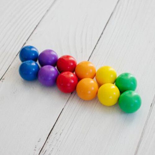 connetix knikkerbaanballen rainbow - 12st   