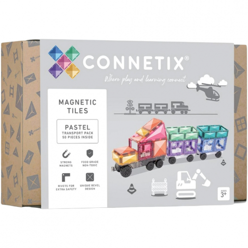 connetix tuiles magnétiques pastelles - transport - 50pcs