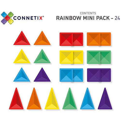 connetix magnetische tegels rainbow - mini - 24st 