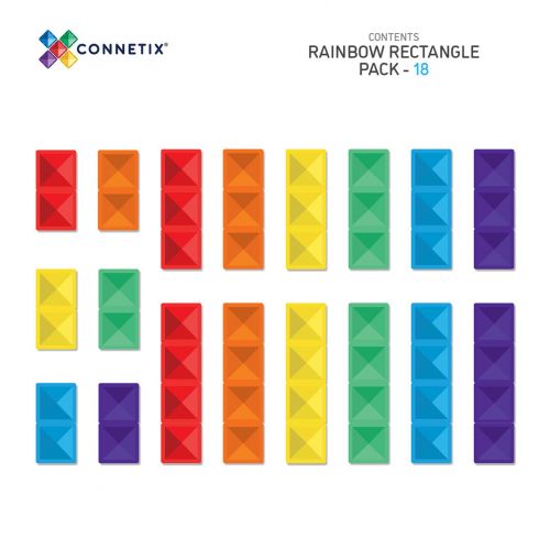 connetix magnetische tegels rectangle pack - 18st  