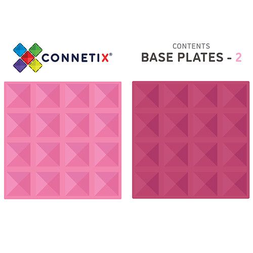 connetix uitbreidingsset bodemplaten - pink-berry - 2st 