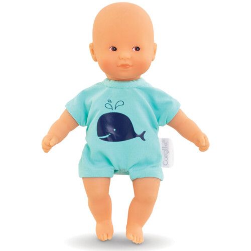 corolle baby badpop mini - blauw - 20 cm