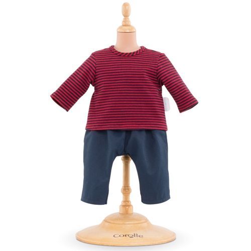 corolle gestreepte trui en broek voor babypop - 30 cm