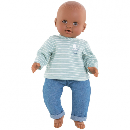 corolle gestreepte trui en jeans voor babypop - 30 cm