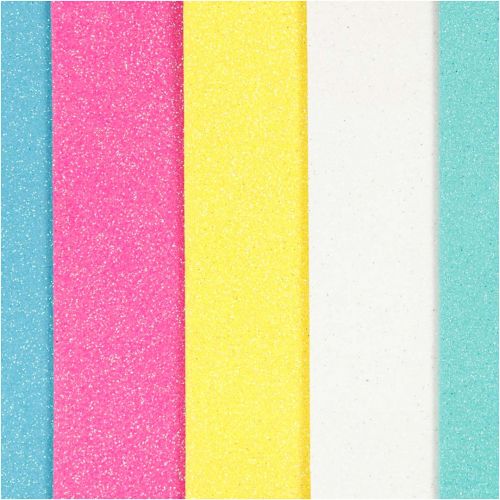 creativ company eva foam A5 vellen - pastel glitter - 5st