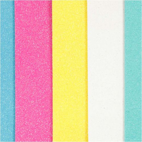 creativ company eva foam A5 vellen - pastel glitter - 5st