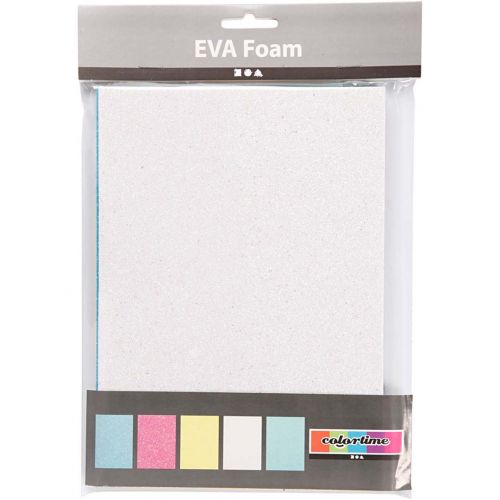 creativ company eva foam A5 vellen - pastel glitter - 5st