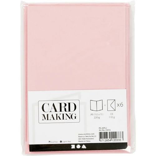 creativ company kaarten met envelop roze - 10,5x15 cm - 6st 