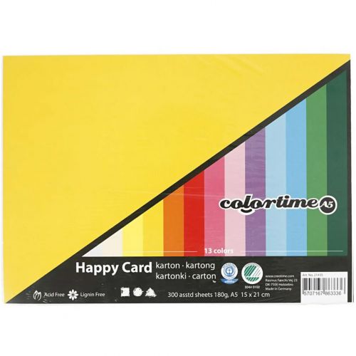 colortime knutselkarton A5 180 gr - multi - 300 vellen 
