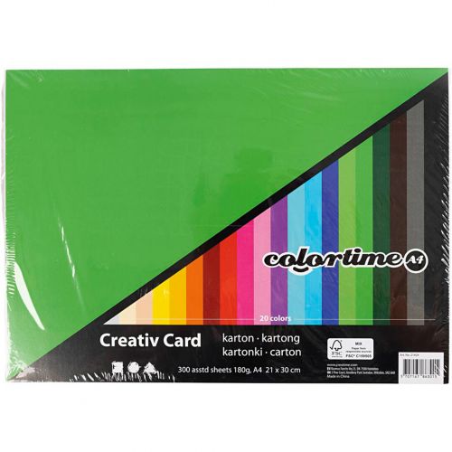 creativ company knutselkarton A4 180 gr - in 20 kleuren - 300 vellen