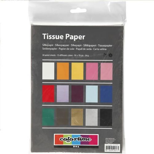 colortime zijdepapier 15 kleuren - 30st