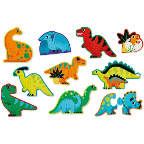crocodile creek puzzels dinosaurussen - 10x2st 
