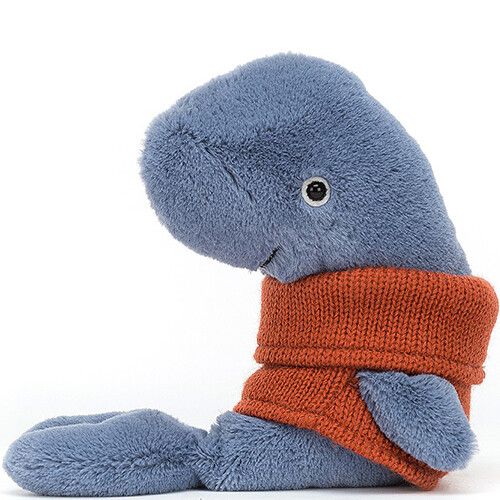 jellycat cozy crew knuffelwalvis - 18 cm 