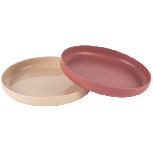 dantoy biobased assiettes pour enfants nude - ruby red - 2pcs