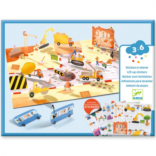 djeco knutselset herbruikbare 3D stickers - vehicles