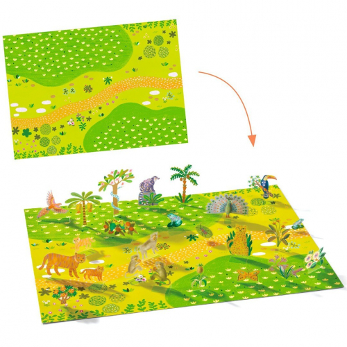 djeco knutselset herbruikbare 3D stickers - animals