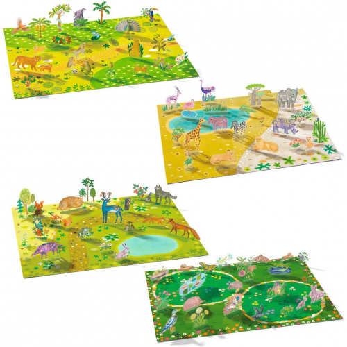 djeco knutselset herbruikbare 3D stickers - animals
