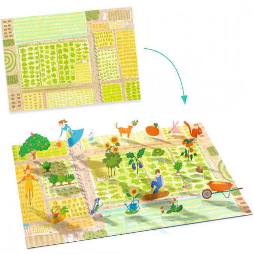 djeco knutselset herbruikbare 3D stickers - farm