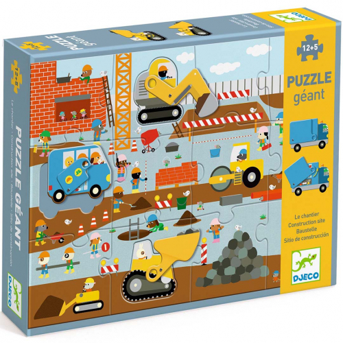 djeco xl puzzel bouwplaats - 17st