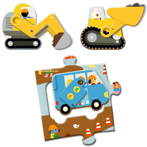 djeco xl puzzel bouwplaats - 17st