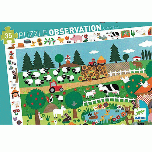 djeco puzzel observation boerderij (35st)