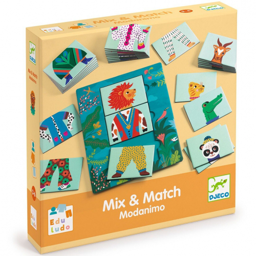 djeco puzzel mix&match modanimo  - 18x2st