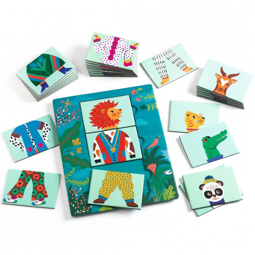 djeco puzzel mix&match modanimo  - 18x2st