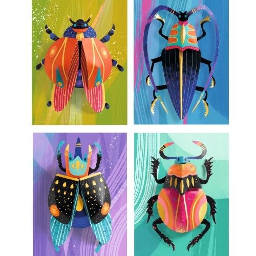 djeco set créatif insectes en papier