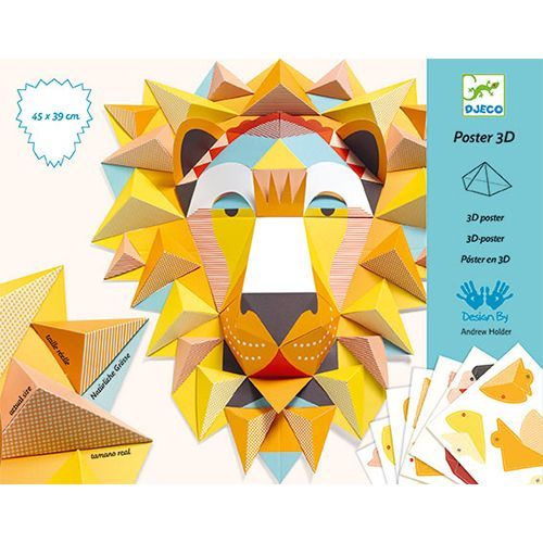 djeco vouwset 3D poster - koning leeuw