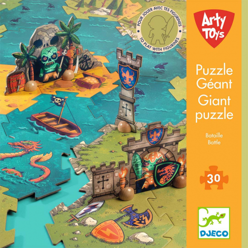 djeco arty toys - reuze puzzel - battle - 30st