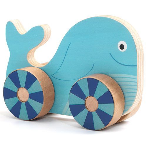 djeco houten puzzel dieren op wielen (15st)