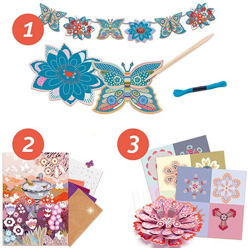 djeco kit créatif six activités - fleurs