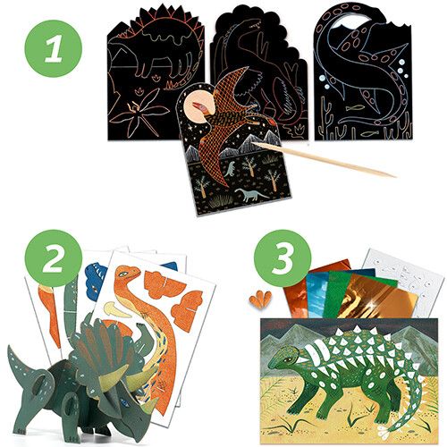 djeco kit créatif six activités - dinosaures