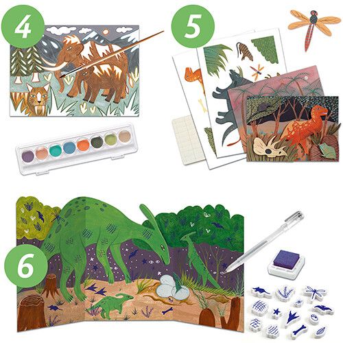 djeco kit créatif six activités - dinosaures