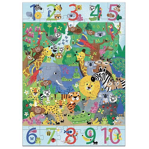 djeco puzzel 1 tot 10 - jungle - 54st