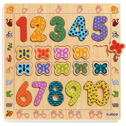 djeco puzzel cijfers en vlinders - 20st