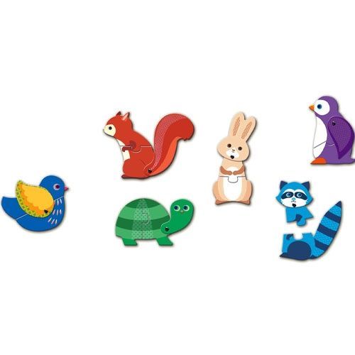 djeco puzzel duo dieren 6x2st