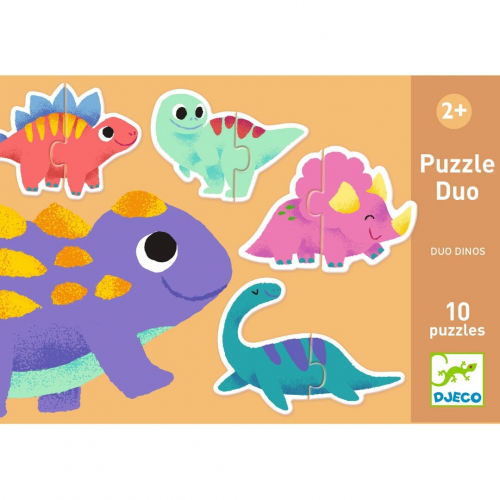 djeco puzzel duo dinosaurussen 10x2st