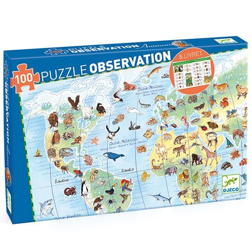 djeco puzzel observation werelddieren (100st)