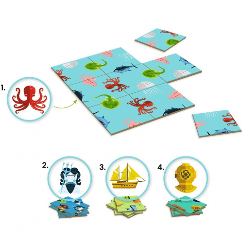 djeco puzzel sologic impossiblo - ocean - 4x9st
