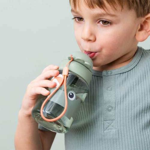 done by deer drinkfles met rietje - playground - green - 280 ml