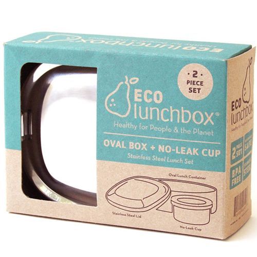 ecolunchbox rvs lunchbox met snackdoosje - 2-delig
