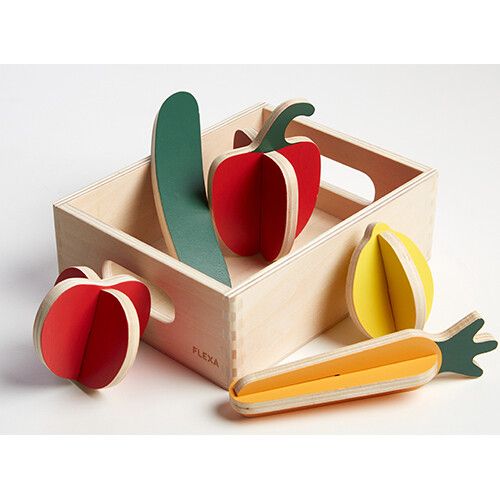 flexa kistje met groenten en fruit - 6-delig