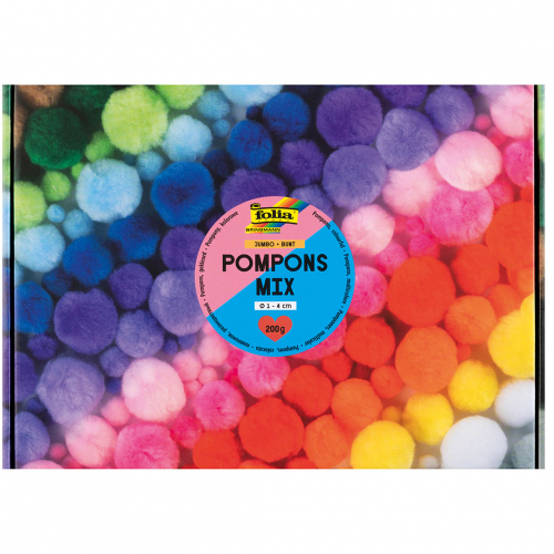folia pompoms - kleurrijk - 200 gram